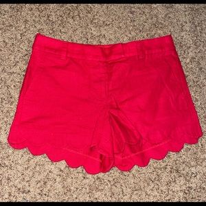 J. Crew Red Scalloped Hem Women’s Shorts
